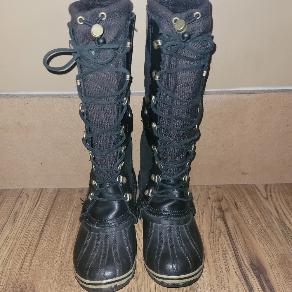 Sorel Black Lace-Up Winter & Rain Tall Boots - Picture 2 of 5